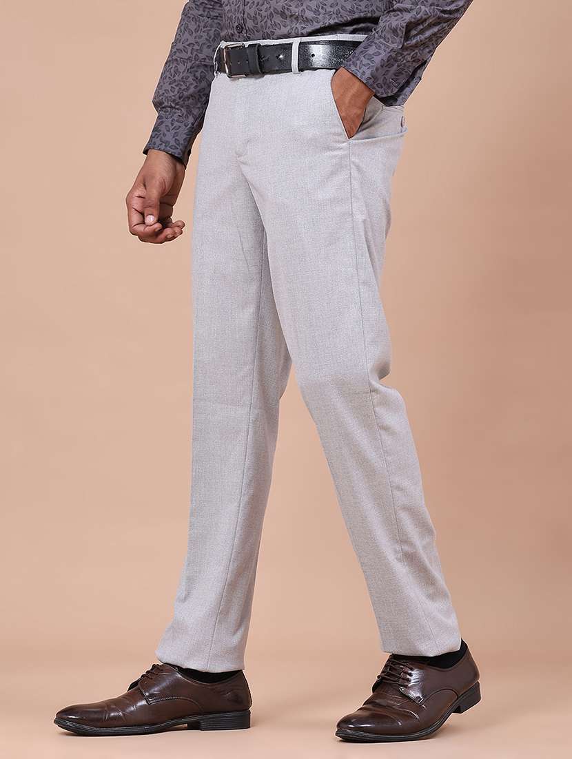 Men Self Design Mid Rise Regular Fit Trouser - 22399510 -  Standard Image - 2