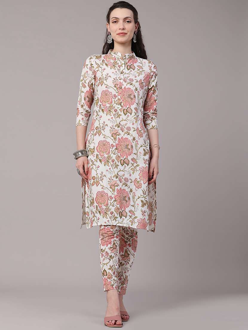 women printed three quarter sleeves straight kurta - 22399562 -  Standard Image - 2
