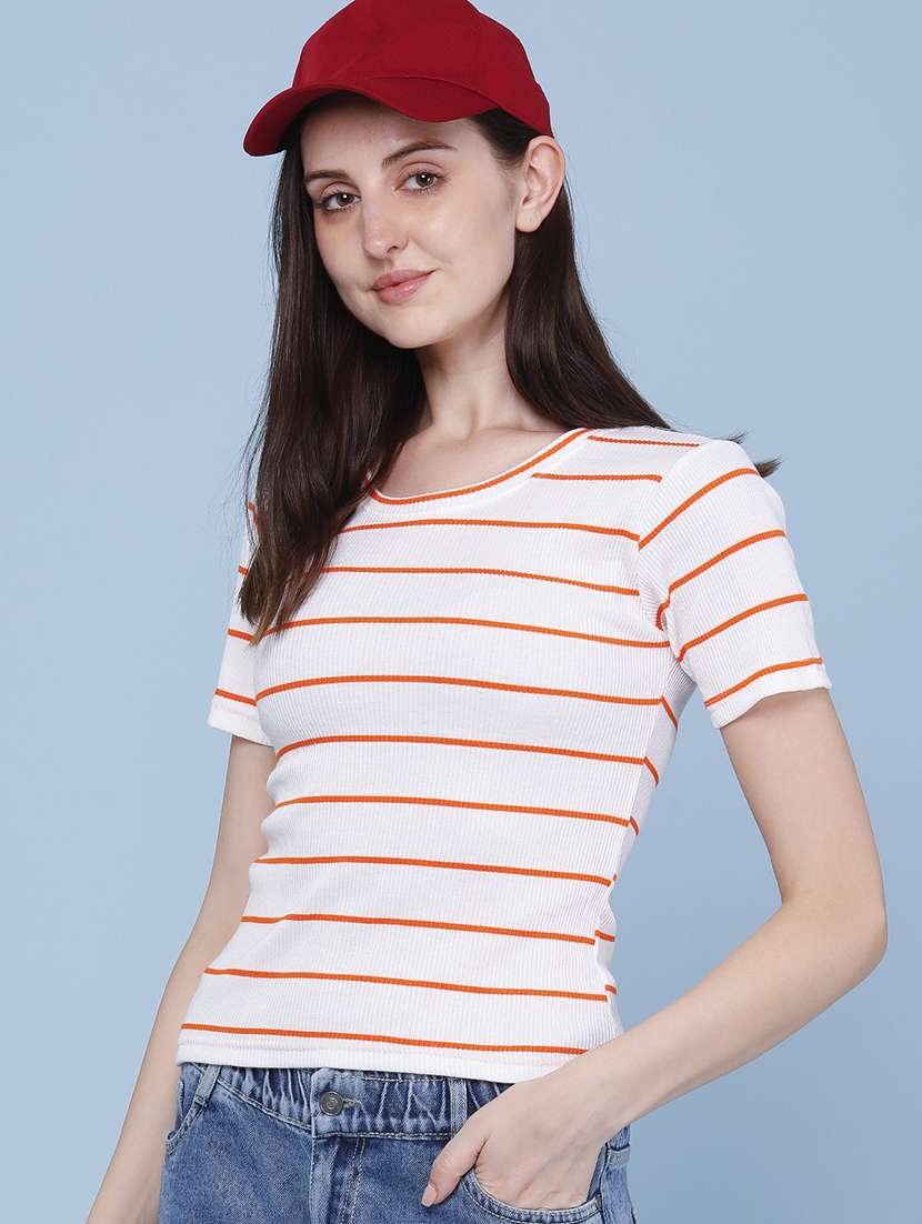 women printed round neck regular t-shirt