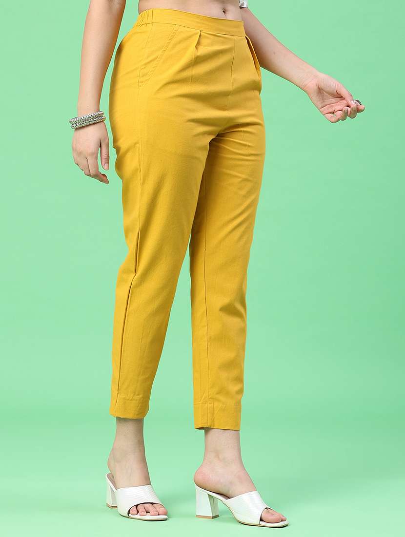 women solid mid rise tapered pant - 22399733 -  Standard Image - 2