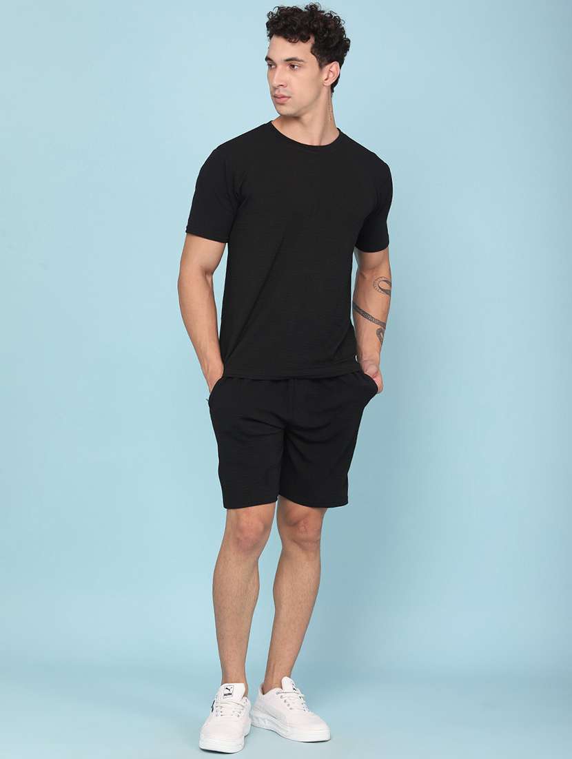 men self design t-shirt and shorts co-ord set - 22399781 -  Standard Image - 2