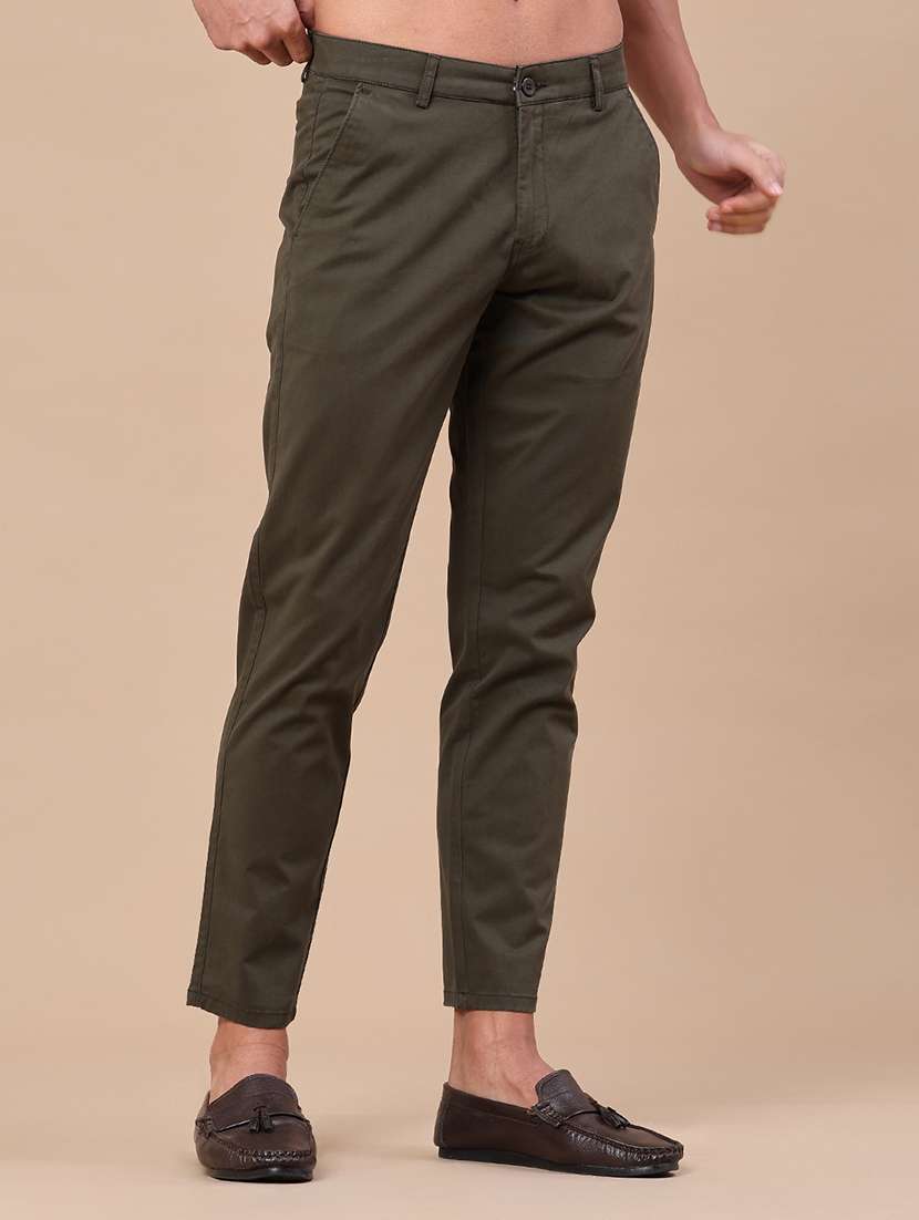 men solid mid rise slim fit chinos - 22399817 -  Standard Image - 2