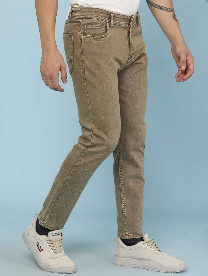 men plain mid rise full length slim fit jeans - 22399845 -  Standard Image - 2