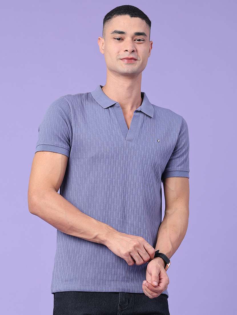 men self design short sleeve slim fit polo t-shirt - 22399854 -  Standard Image - 2