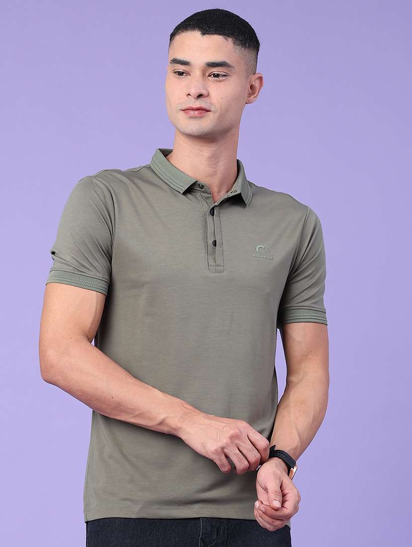 men solid short sleeve slim fit polo t-shirt - 22399862 -  Standard Image - 2