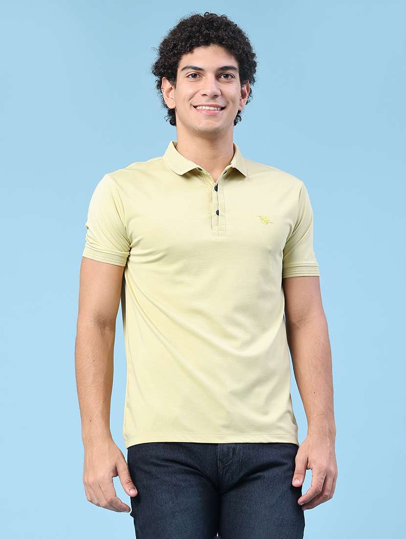 men solid short sleeve slim fit polo t-shirt - 22399866 -  Standard Image - 2