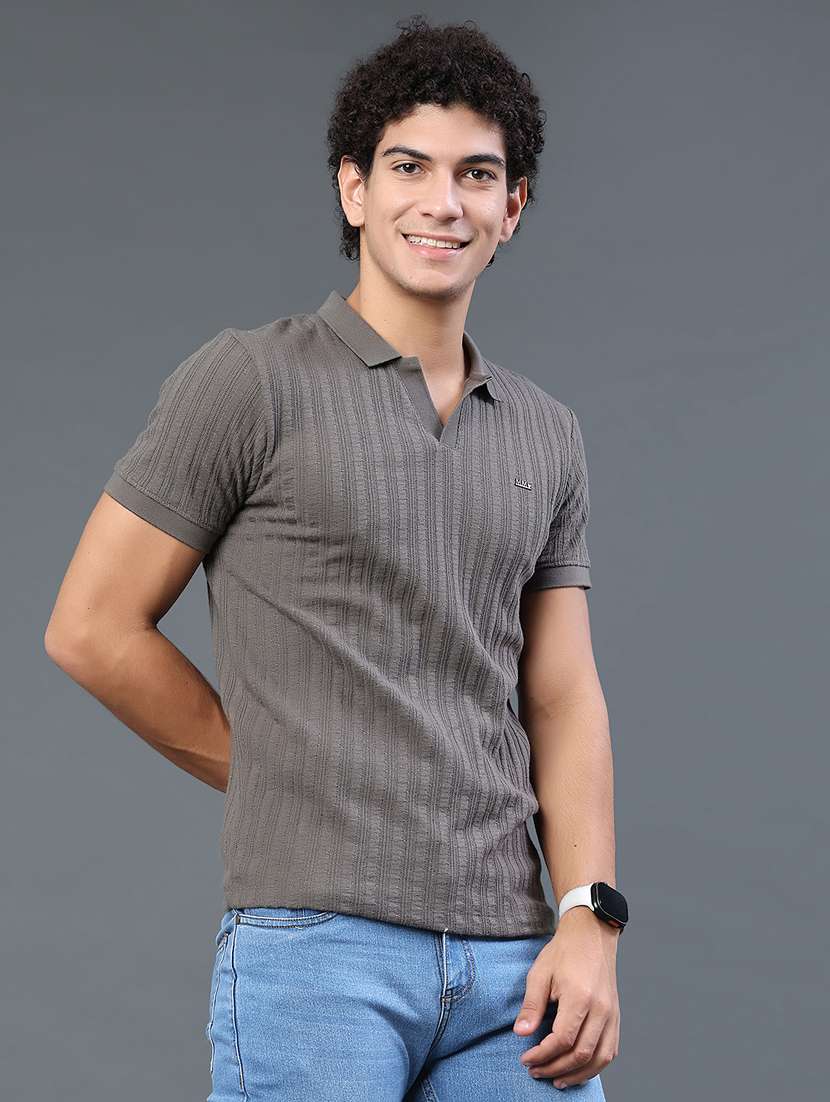 men self design short sleeve slim fit polo t-shirt - 22399869 -  Standard Image - 2
