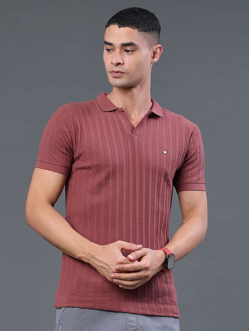 men self design short sleeve slim fit polo t-shirt - 22399871 -  Standard Image - 2