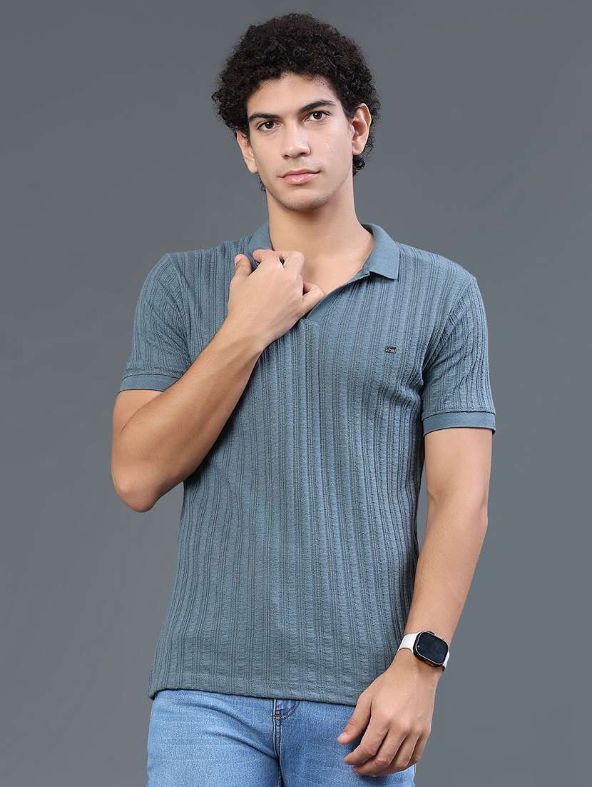 men self design short sleeve slim fit polo t-shirt - 22399873 -  Standard Image - 2