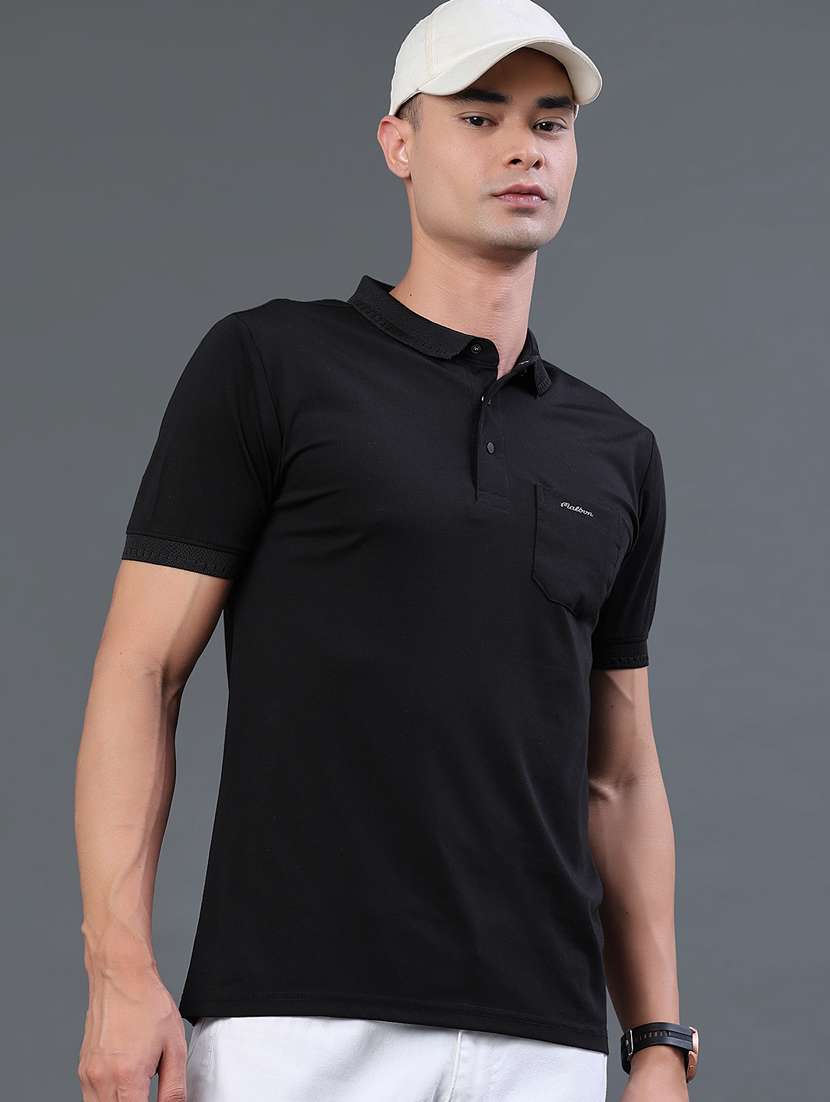 men solid short sleeve slim fit polo t-shirt - 22399875 -  Standard Image - 2