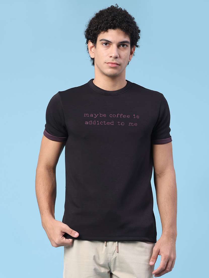 men typographic short sleeve slim fit t-shirt - 22399889 -  Standard Image - 2