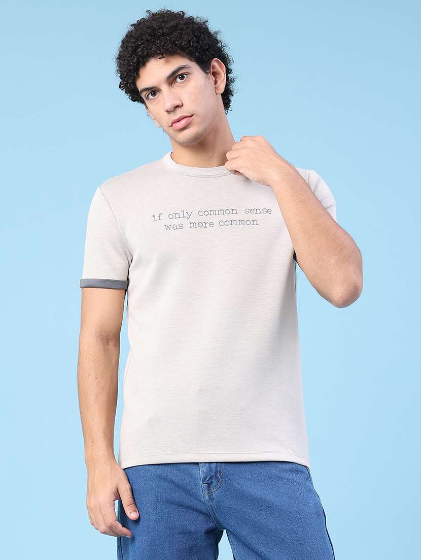 men typographic short sleeve slim fit t-shirt - 22399890 -  Standard Image - 2