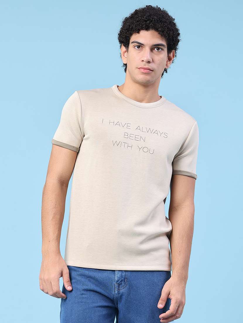 men typographic short sleeve slim fit t-shirt - 22399892 -  Standard Image - 2