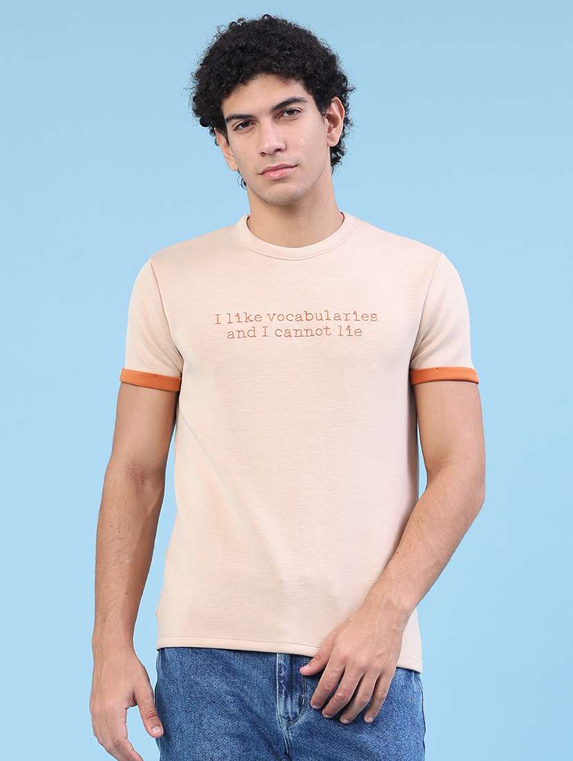 men typographic short sleeve slim fit t-shirt - 22399893 -  Standard Image - 2