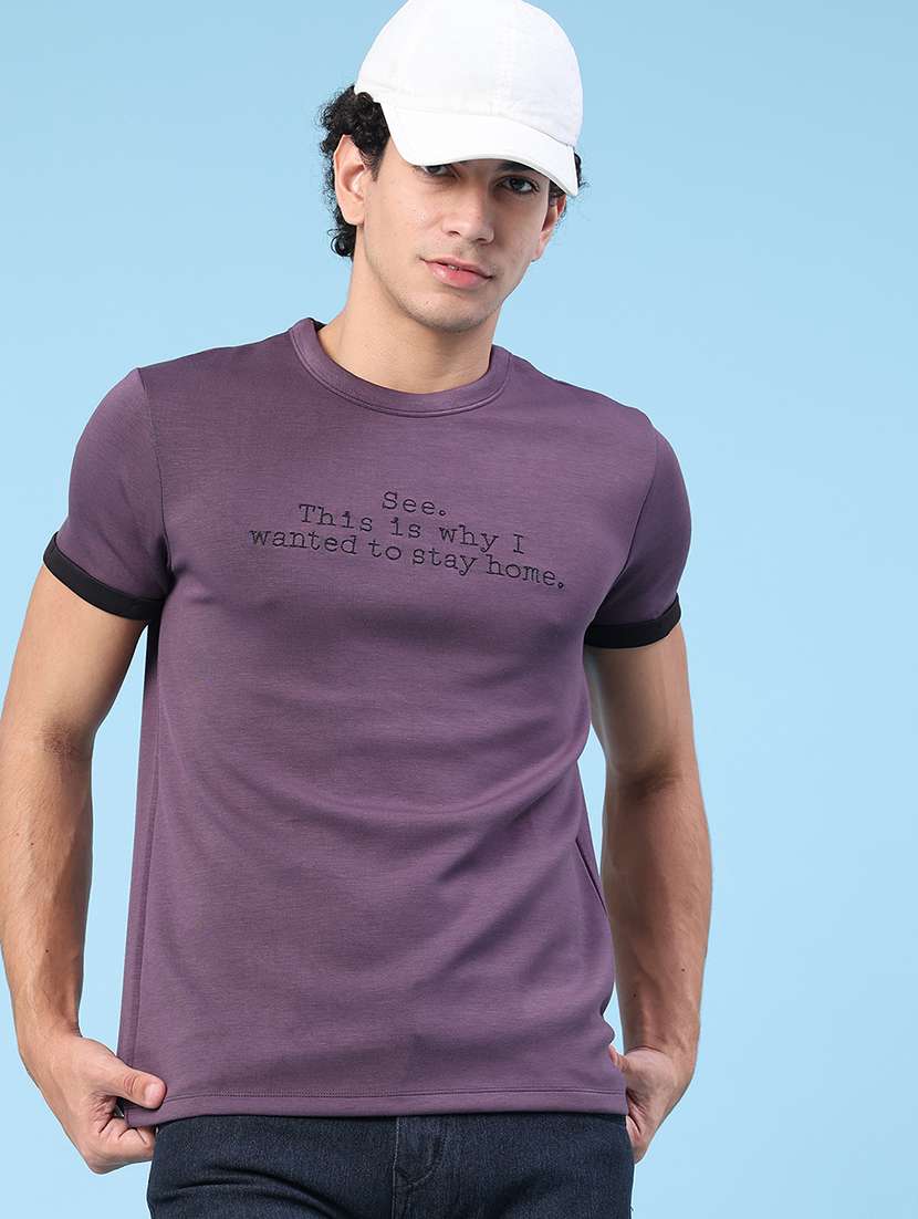 men typographic short sleeve slim fit t-shirt