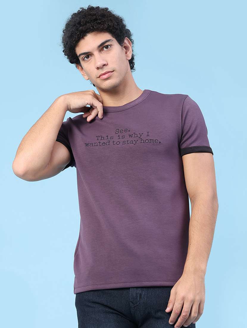 men typographic short sleeve slim fit t-shirt - 22399894 -  Standard Image - 2