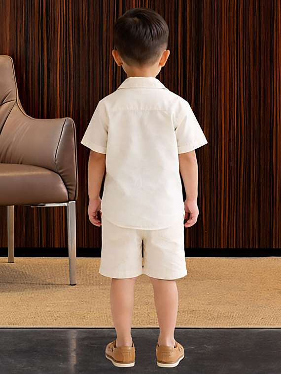 boys color blocked shirt and shorts co-ord set - 22400884 -  Standard Image - 2
