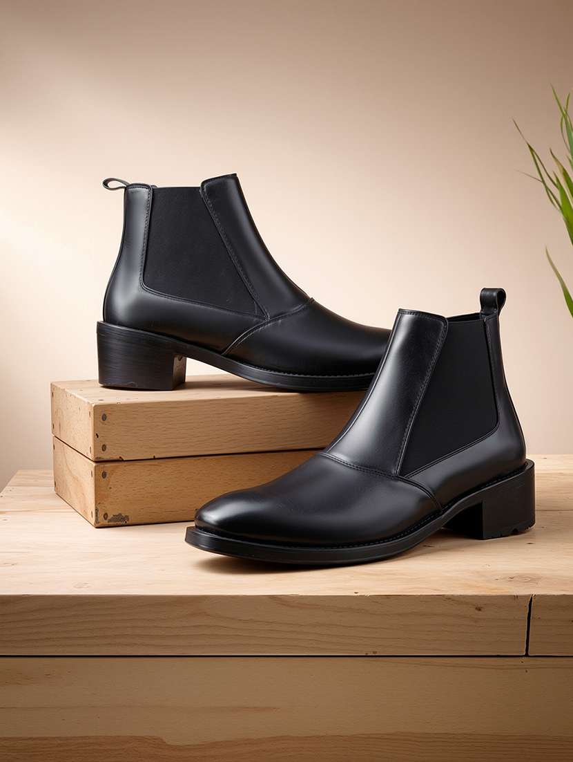 men black high ankle boot