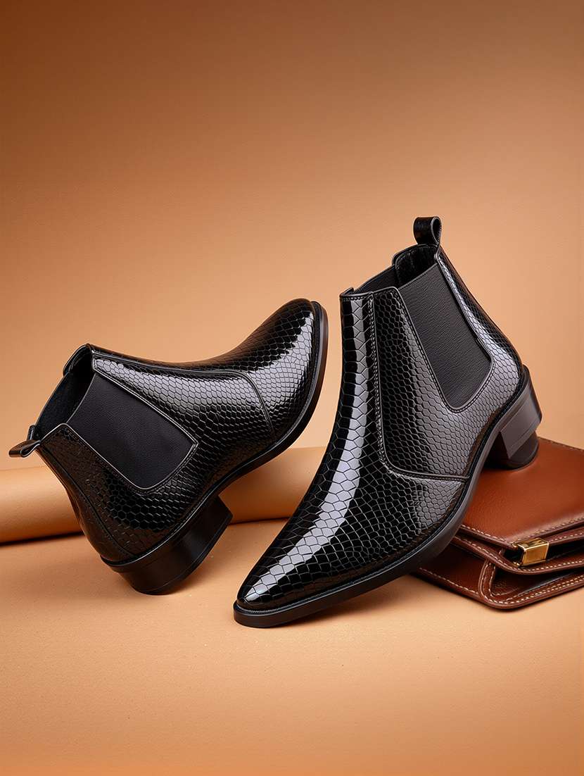 men black high ankle boot