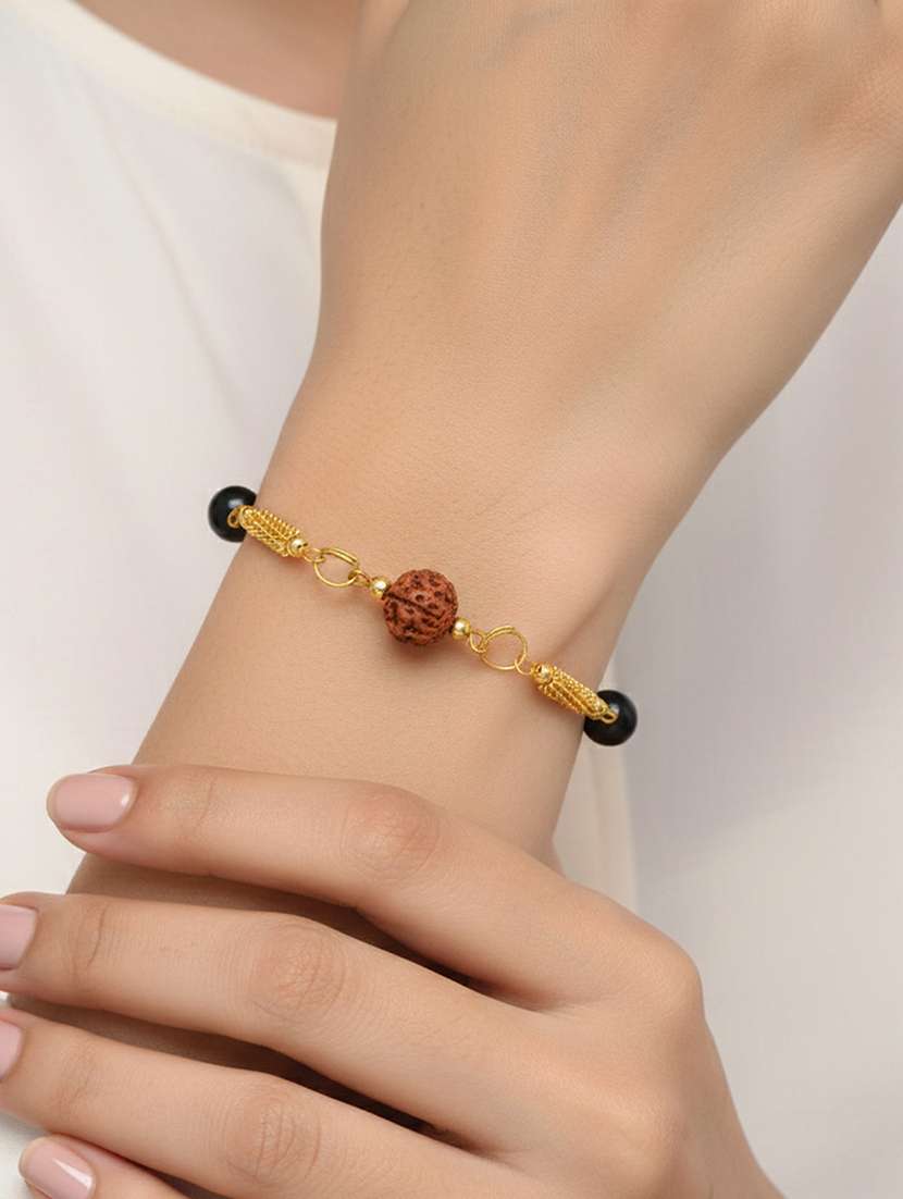 rudraksh black bead bracelet for good luck and evil protection - 22400991 -  Standard Image - 2