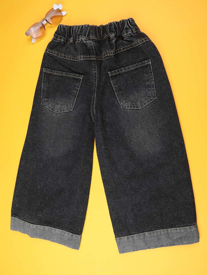 girls washed mid rise wide leg jeans - 22401278 -  Standard Image - 2