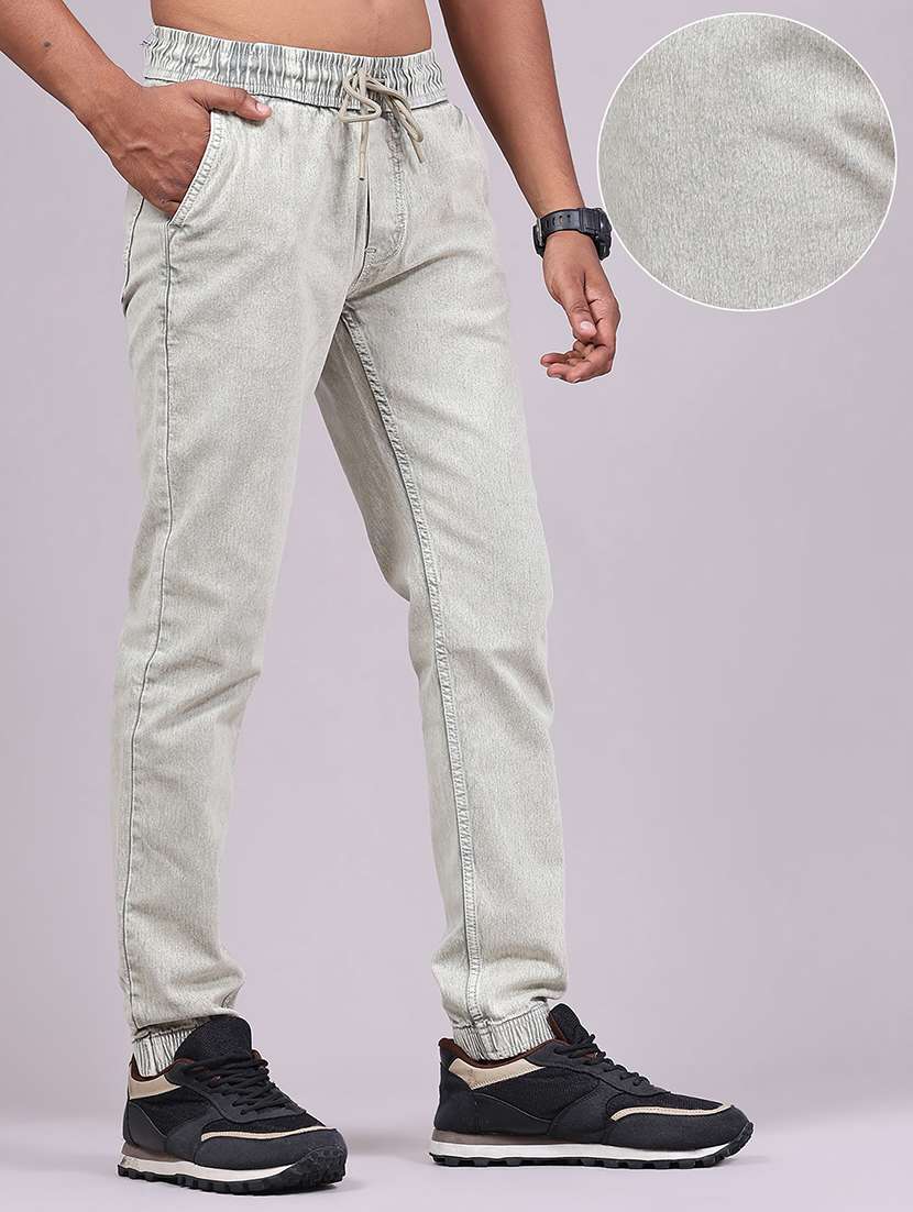 men washed mid rise regular fit jogger - 22401285 -  Standard Image - 2