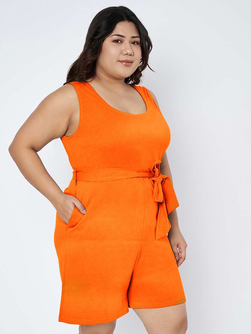 Women Solid Sleeveless Romper - 22401370 -  Standard Image - 2