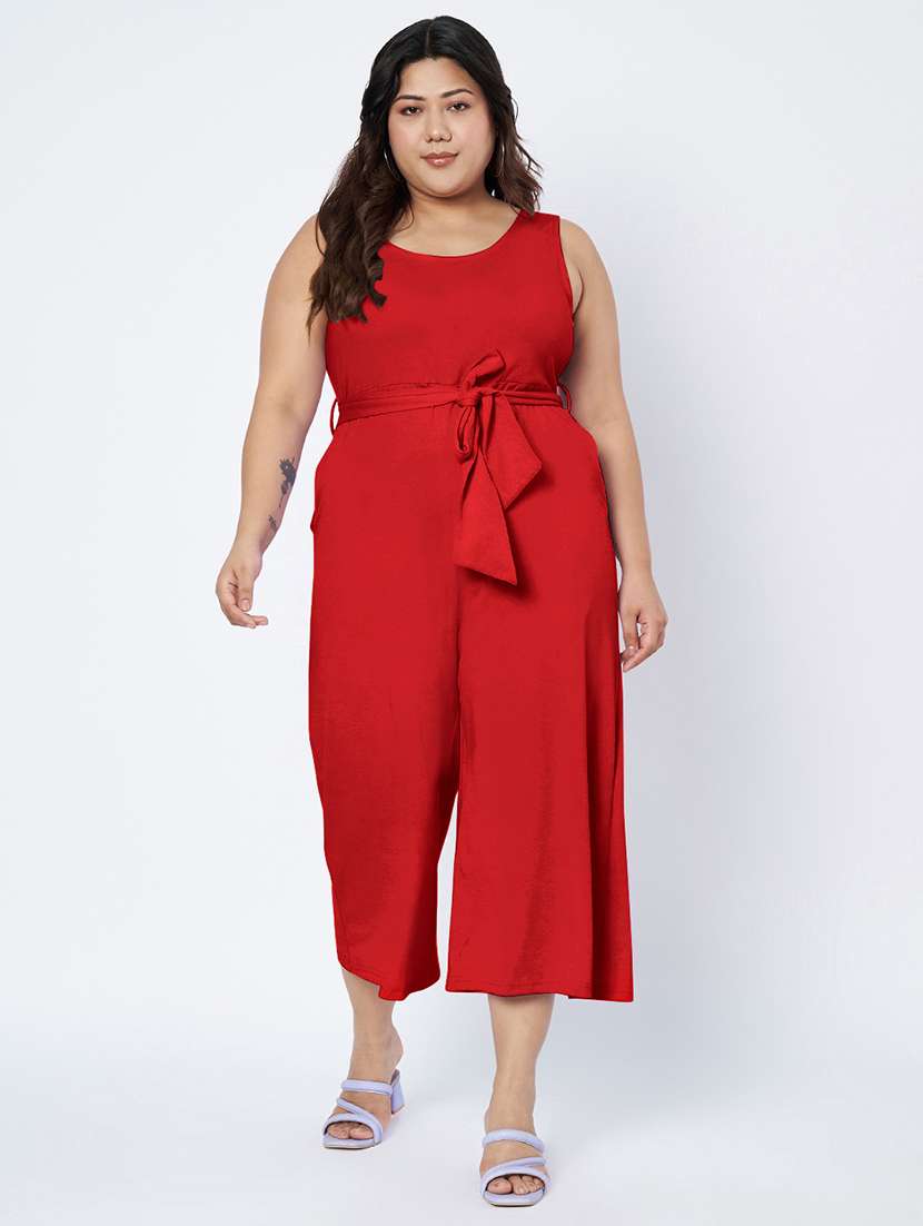 Women Solid Sleeveless Calf Length Jumpsuit - 22401385 -  Standard Image - 2