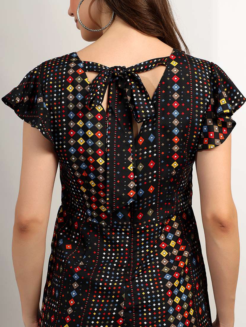 Women Printed Short Sleeves Knee Length Jumpsuit - 22401432 -  Standard Image - 7