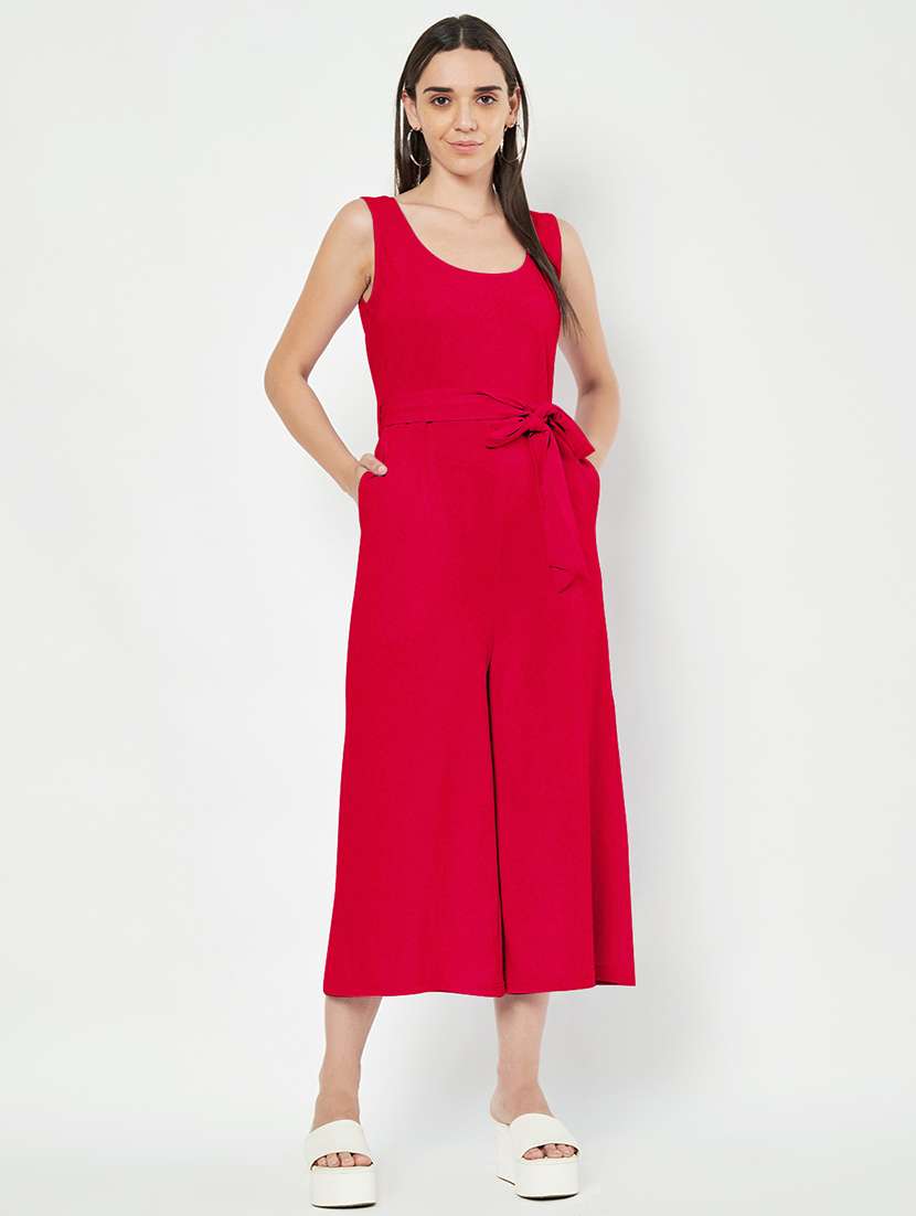 Women Solid Sleeveless Calf Length Jumpsuit - 22401443 -  Standard Image - 2