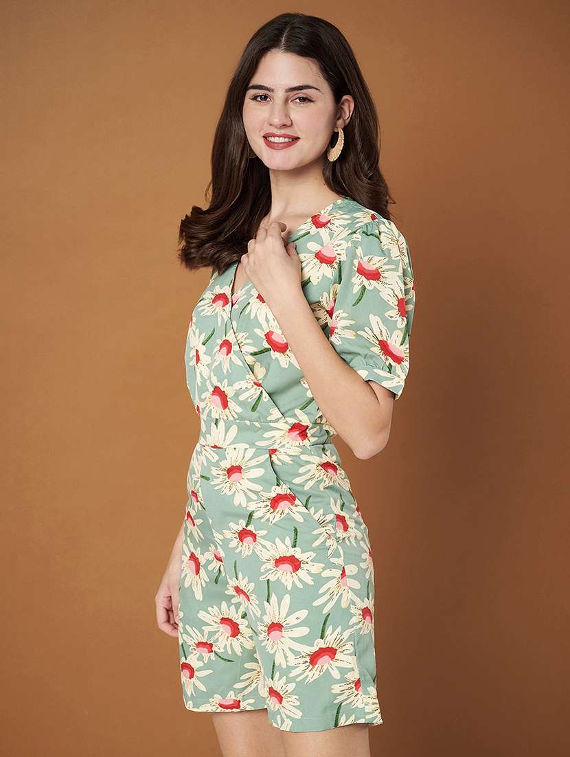 Women Printed Short Sleeves Romper - 22401444 -  Standard Image - 2