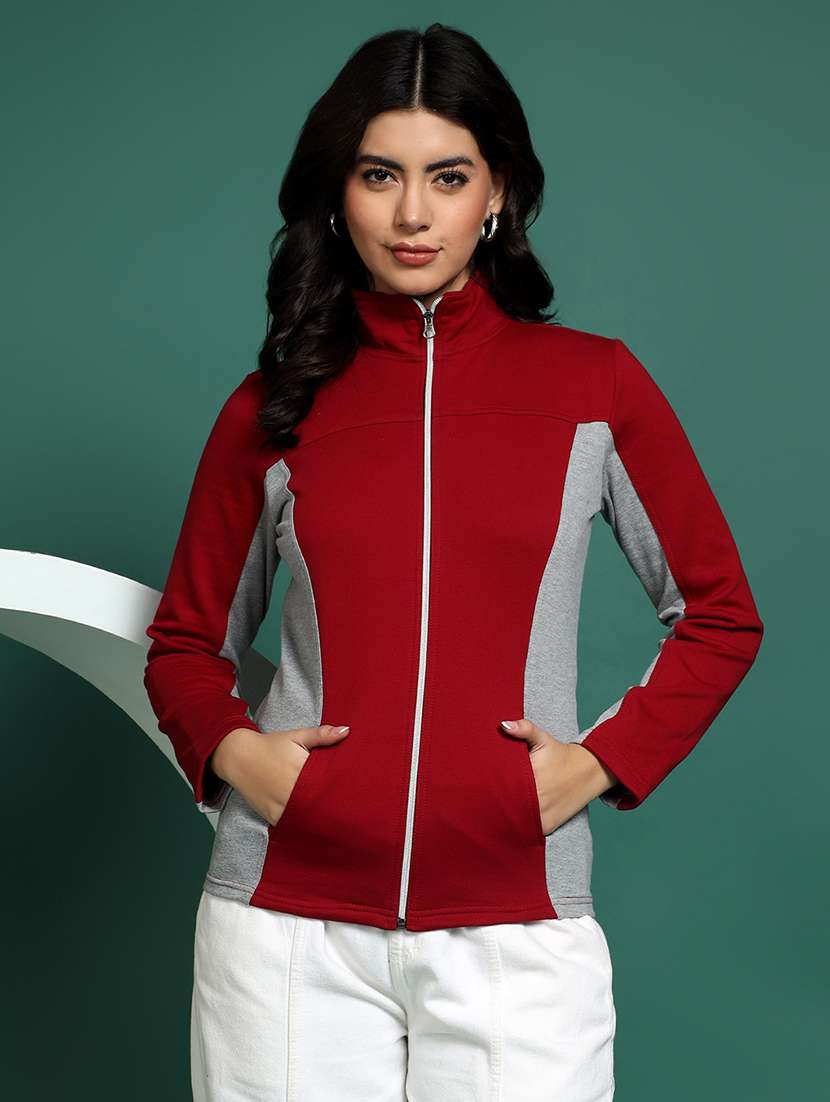 Women Colourblocked Long Sleeves Regular Jacket - 22401464 -  Standard Image - 2