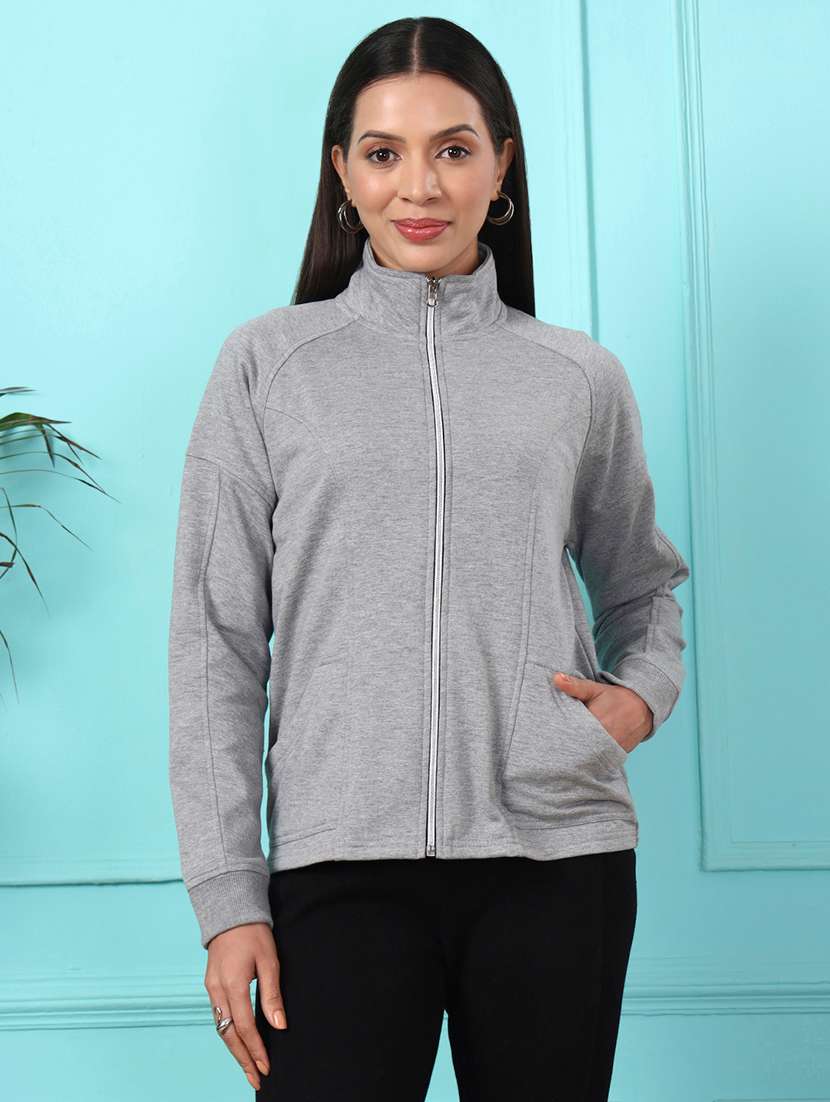 Women Solid Long Sleeves Regular Jacket - 22401490 -  Standard Image - 2
