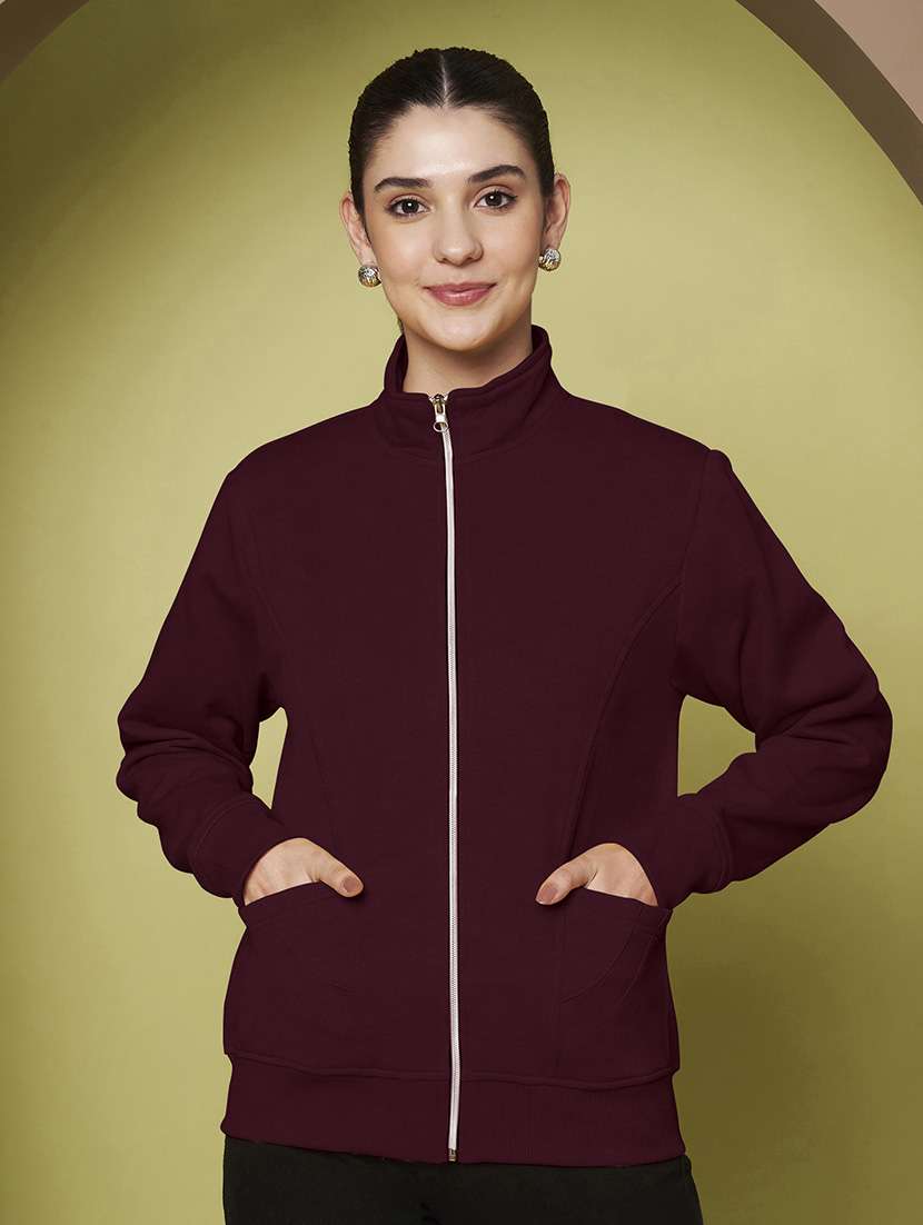 Women Solid Long Sleeves Regular Jacket - 22401507 -  Standard Image - 2