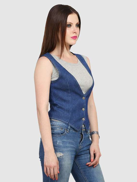 women solid sleeveless vest top - 22401597 -  Standard Image - 2