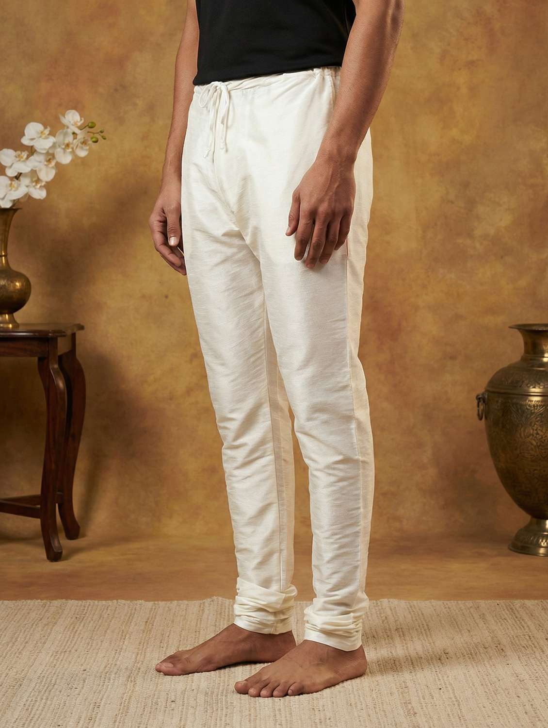 men solid mid rise ethnic bottom wear churidar pyjama - 22401688 -  Standard Image - 2