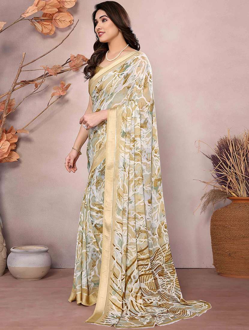 Women Printed Casual Wear Saree With Blouse - 22401714 -  Standard Image - 2