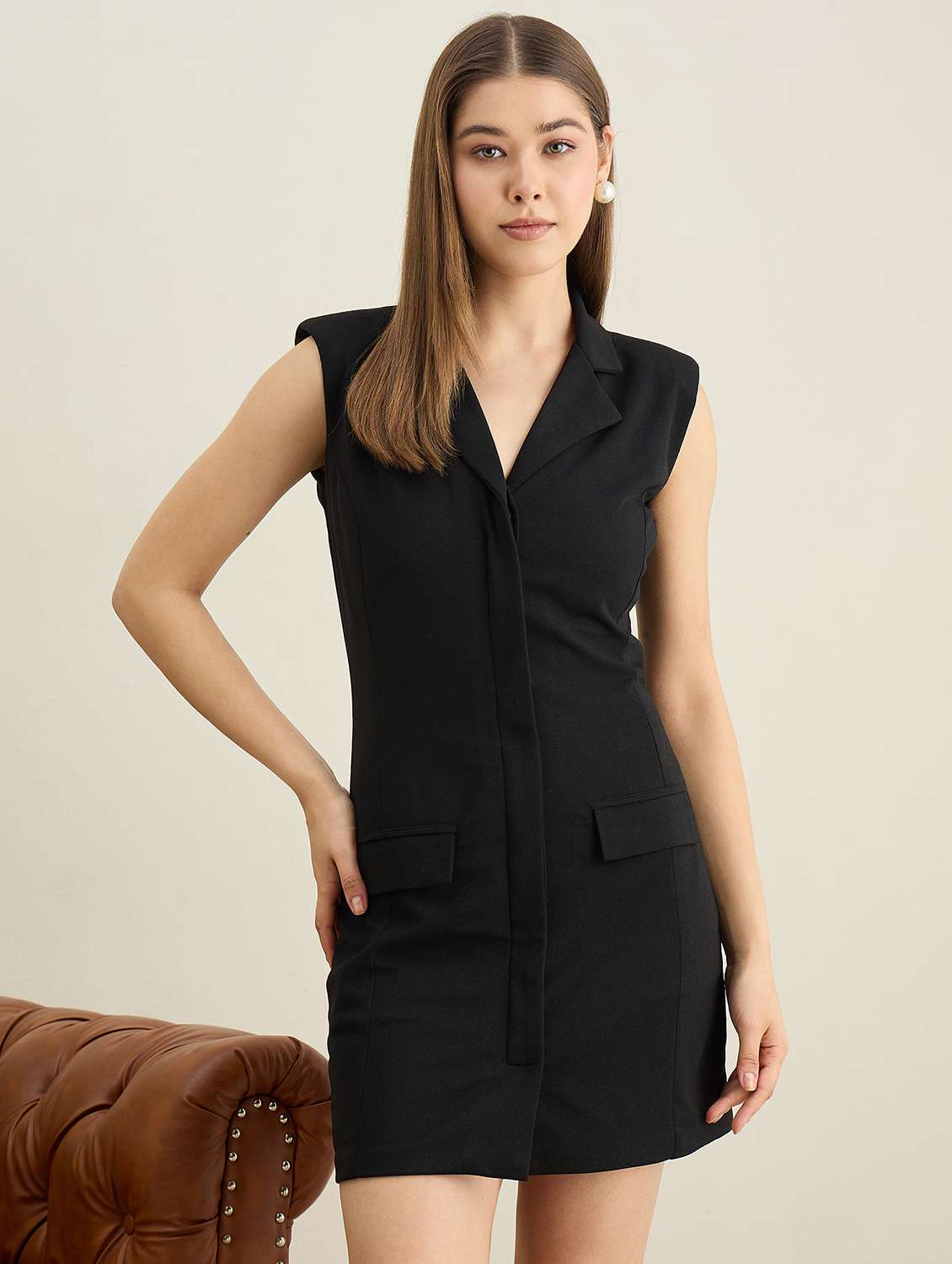 women solid sleeveless bodycon dress - 22401943 -  Standard Image - 2