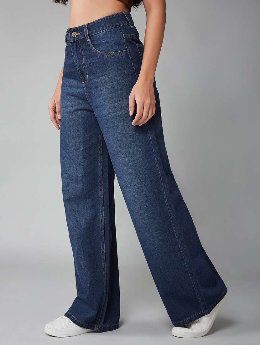 women solid high rise relaxed fit jeans - 22402034 -  Standard Image - 2