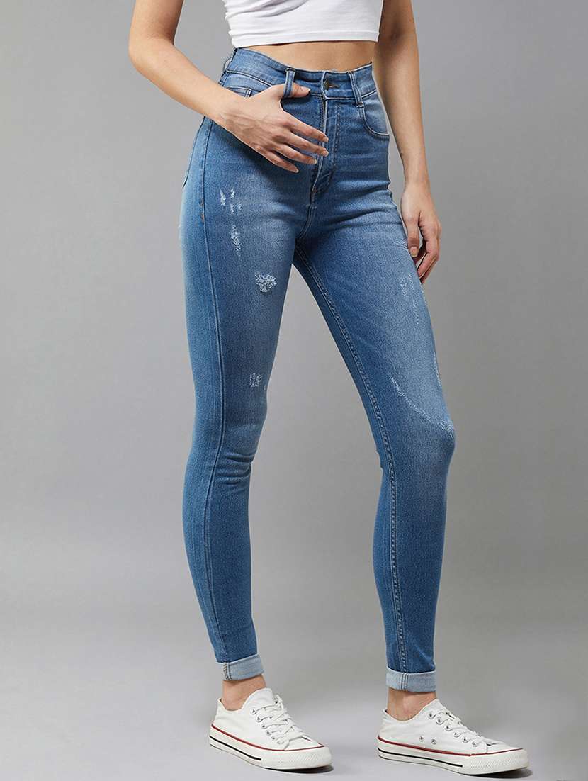 women distressed high rise skinny jean - 22402038 -  Standard Image - 2