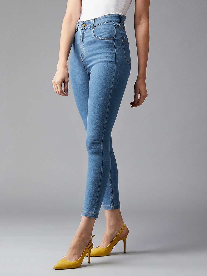 women solid high rise skinny jeans - 22402048 -  Standard Image - 2