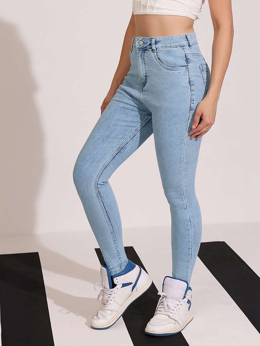 women solid high rise skinny jeans - 22402054 -  Standard Image - 2