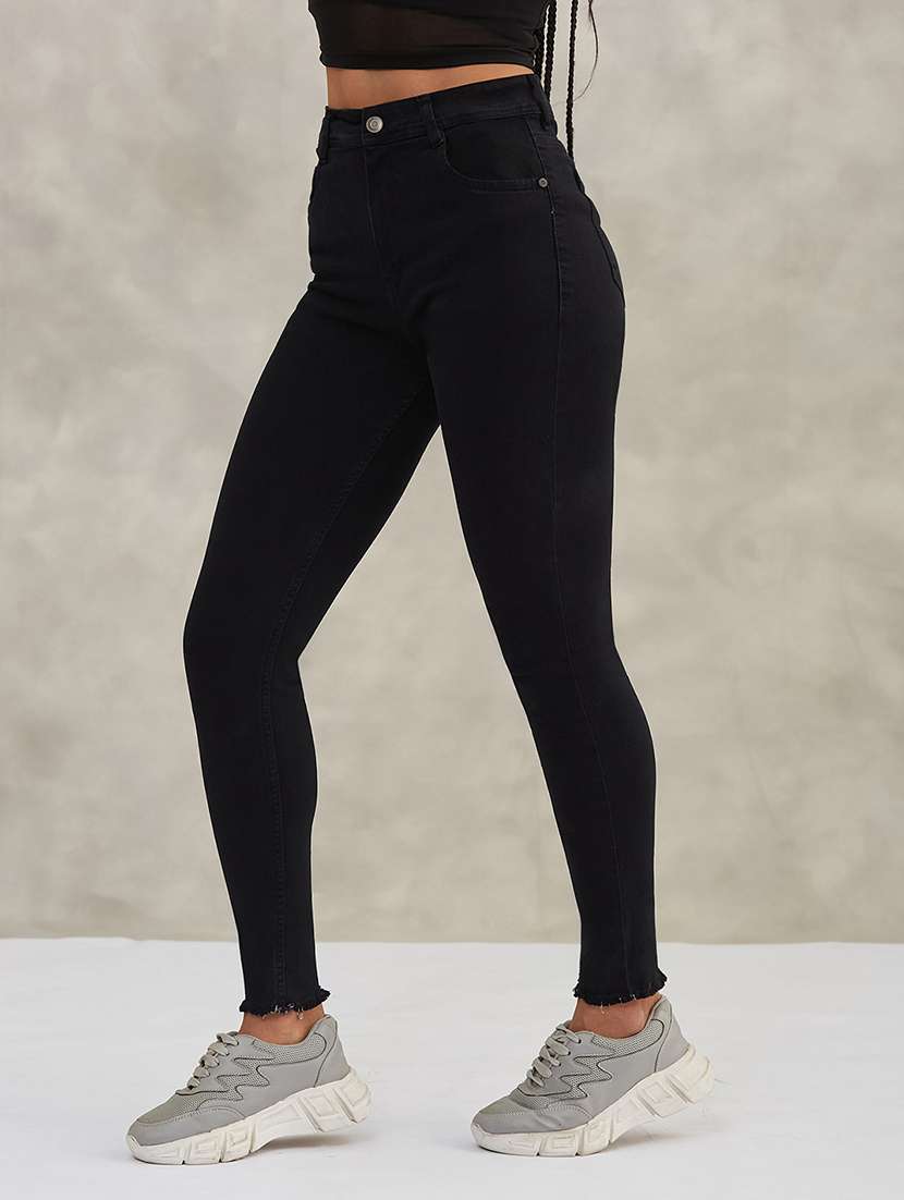 women solid high rise skinny jeans - 22402058 -  Standard Image - 2