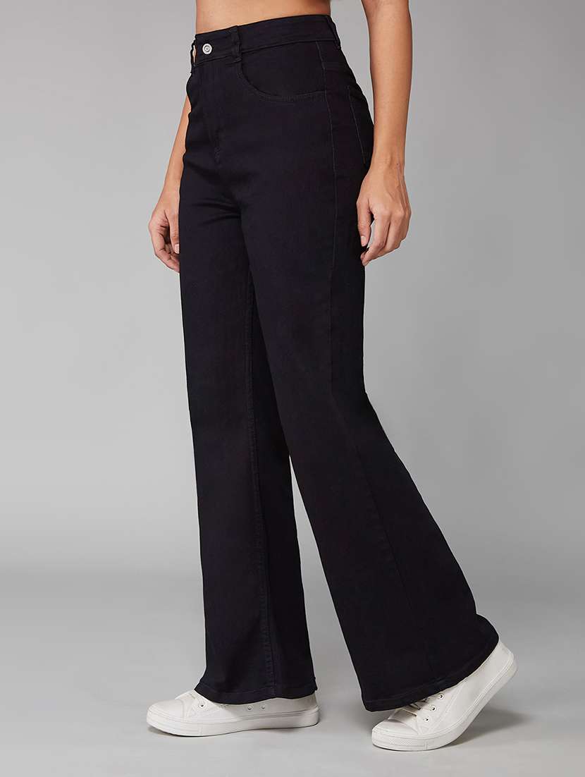 women solid high rise bootcut jeans - 22402068 -  Standard Image - 2
