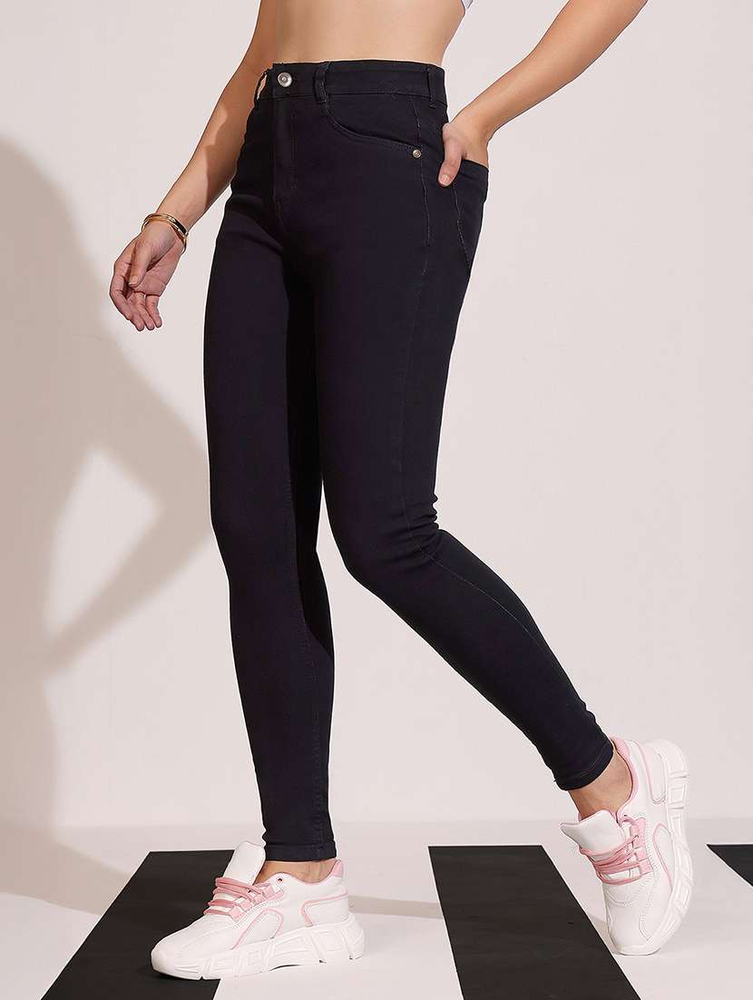 women solid high rise skinny jeans - 22402072 -  Standard Image - 2