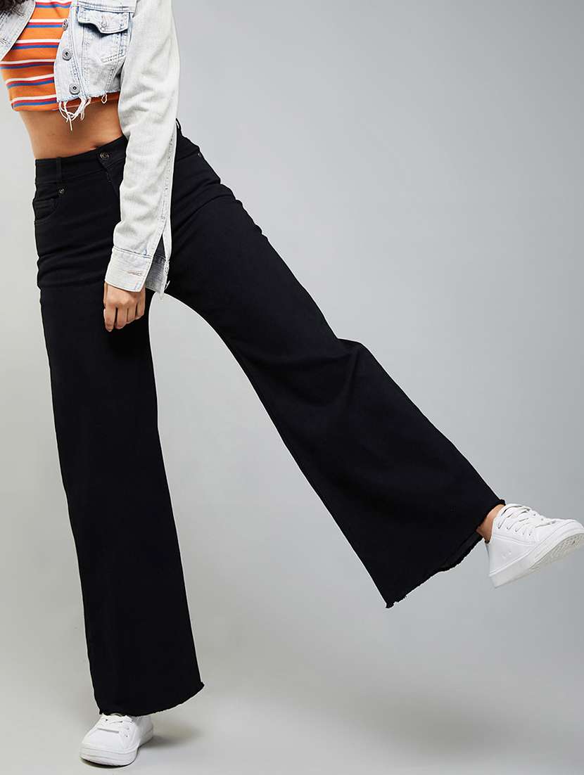 women solid high rise bootcut jeans - 22402076 -  Standard Image - 2