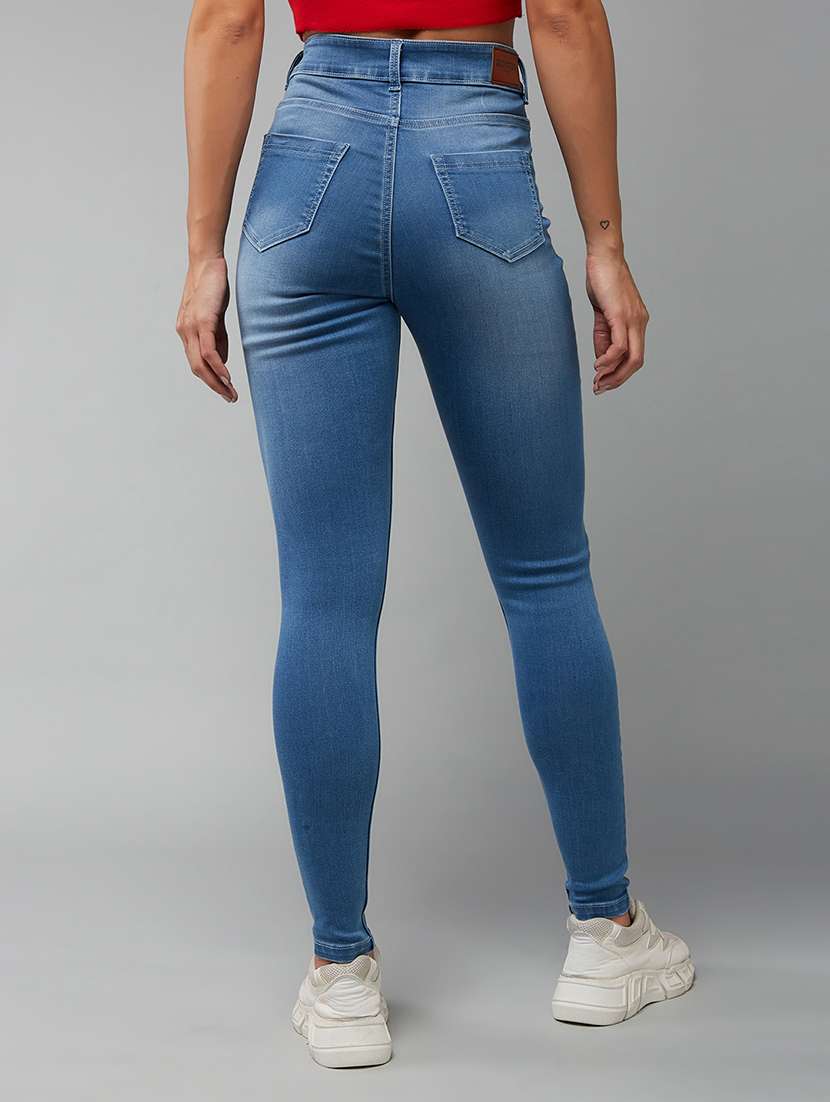 women washed high rise skinny fit jeans - 22402082 -  Standard Image - 2