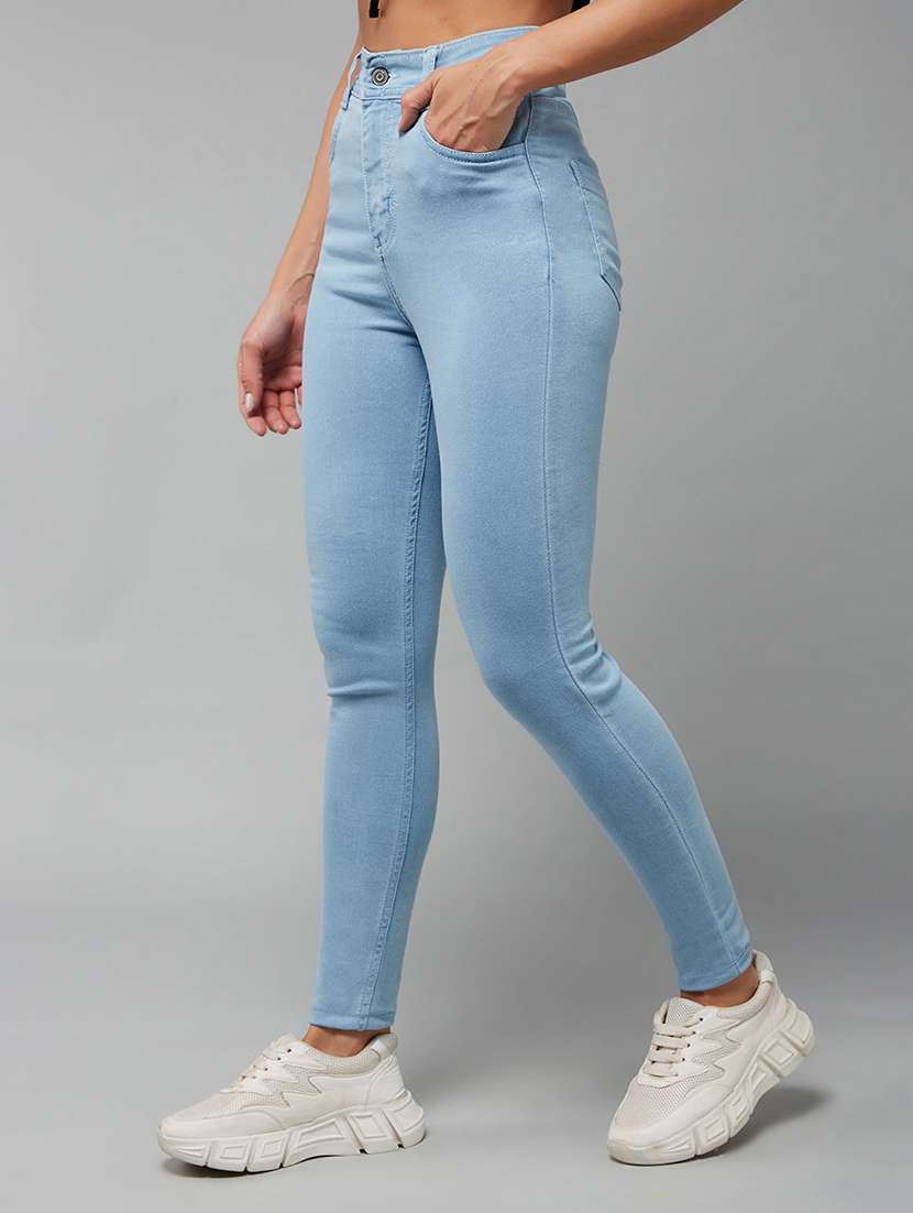 women solid high rise skinny jeans - 22402098 -  Standard Image - 2