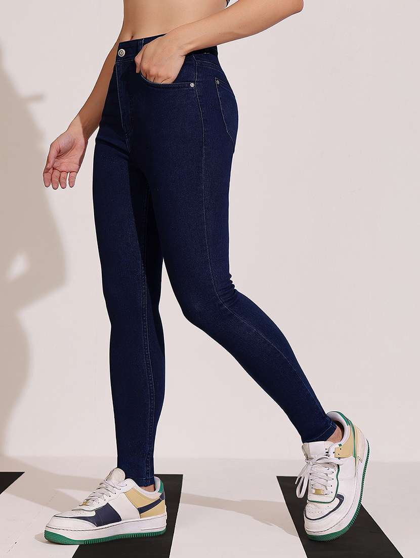 women solid high rise skinny jeans - 22402110 -  Standard Image - 2
