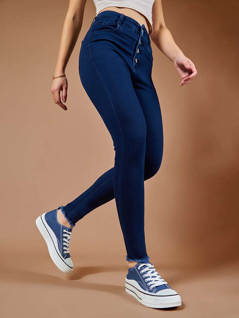 women solid high rise skinny jeans - 22402111 -  Standard Image - 2